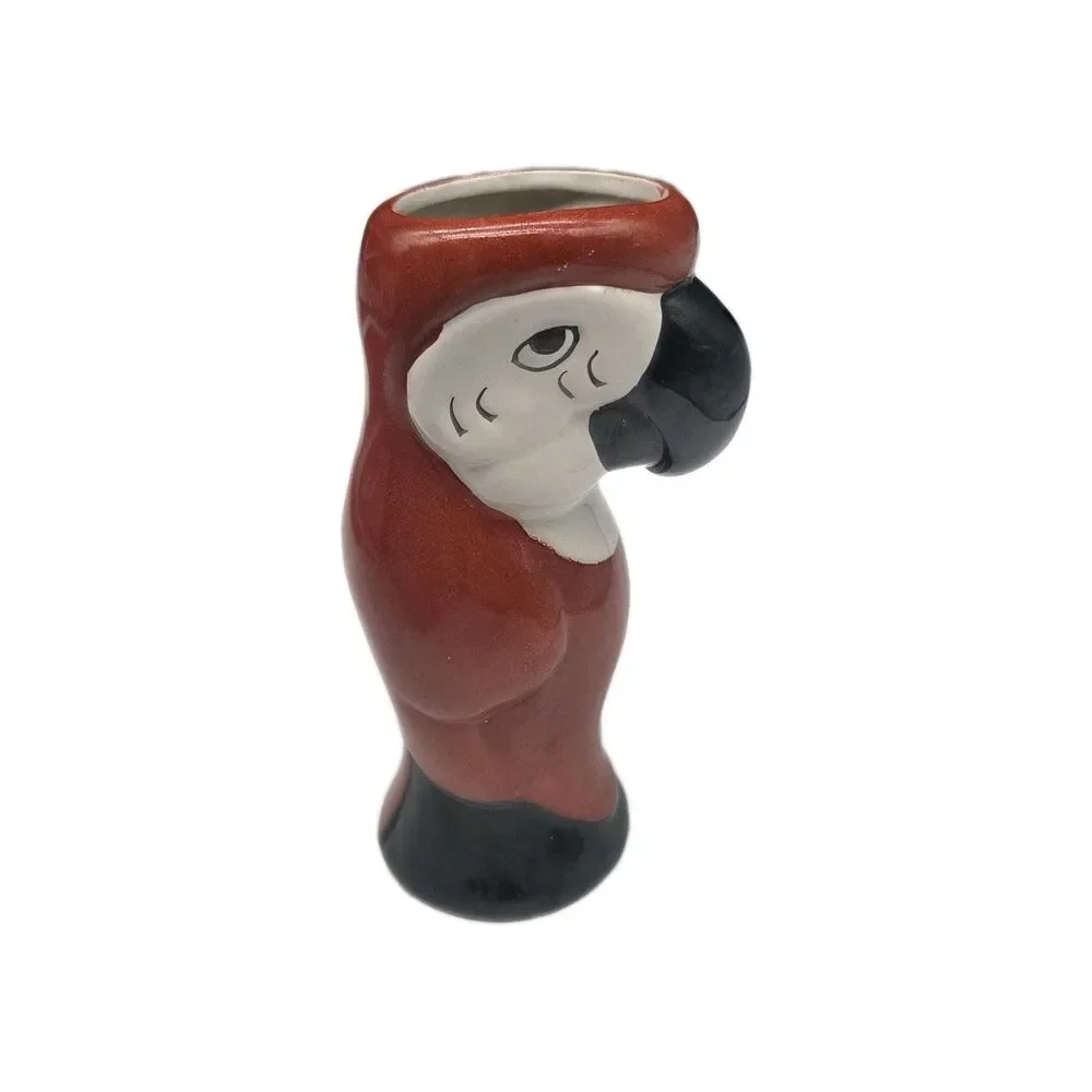 Vase Parrot Macaw Ceramic 8” Vintage Tiki Style Vase